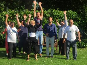 2015 07 09 Laughter Yoga Teacher Training 14 Jump - Corporate Laughter Yoga Training & Workshop Specialists in the UK | Corporate Wellness & Workplace Wellbeing Programmes, Trainings & Workshops in London UK with Laughter Yoga Expert Lotte Mikkelsen