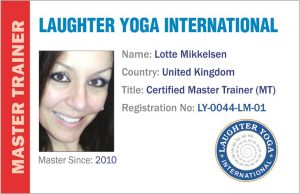 Lotte Mikelsen Master Trainer LY Pro small - Corporate Laughter Yoga Training & Workshop Specialists in the UK | Corporate Wellness & Workplace Wellbeing Programmes, Trainings & Workshops in London UK with Laughter Yoga Expert Lotte Mikkelsen