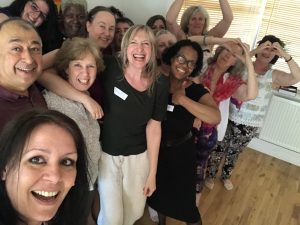 2018 06 24 Stanmore Laughter Club 1 e1538490411190 - Corporate Laughter Yoga Training & Workshop Specialists in the UK | Corporate Wellness & Workplace Wellbeing Programmes, Trainings & Workshops in London UK with Laughter Yoga Expert Lotte Mikkelsen