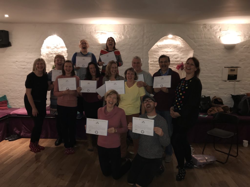 2018 12 09 Certified Laughter Yoga Leaders Laughing - Corporate Laughter Yoga Training & Workshop Specialists in the UK | Corporate Wellness & Workplace Wellbeing Programmes, Trainings & Workshops in London UK with Laughter Yoga Expert Lotte Mikkelsen