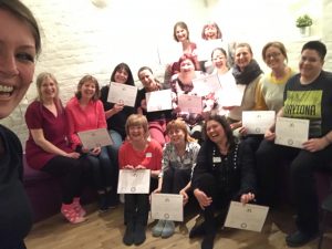 2019 03 08 Laughter Yoga Leaders 04 with Lotte e1553680677347 - Corporate Laughter Yoga Training & Workshop Specialists in the UK | Corporate Wellness & Workplace Wellbeing Programmes, Trainings & Workshops in London UK with Laughter Yoga Expert Lotte Mikkelsen