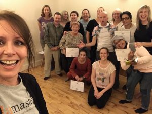 2018 10 19 Total Group of Laughter Yoga Professors e1556625688268 - Corporate Laughter Yoga Training & Workshop Specialists in the UK | Corporate Wellness & Workplace Wellbeing Programmes, Trainings & Workshops in London UK with Laughter Yoga Expert Lotte Mikkelsen