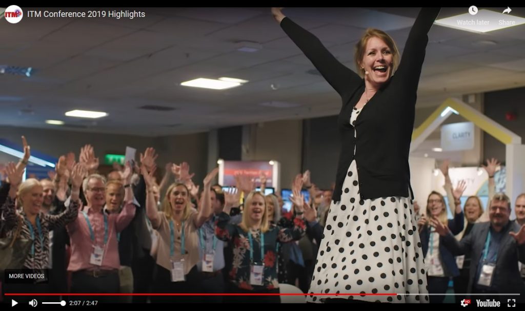 ITM Conference Laughter Yoga 2019 03 - Corporate Laughter Yoga Training & Workshop Specialists in the UK | Corporate Wellness & Workplace Wellbeing Programmes, Trainings & Workshops in London UK with Laughter Yoga Expert Lotte Mikkelsen