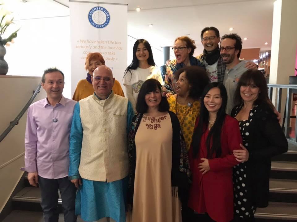 Dr Kataria and Master Trainers - Corporate Laughter Yoga Training & Workshop Specialists in the UK | Corporate Wellness & Workplace Wellbeing Programmes, Trainings & Workshops in London UK with Laughter Yoga Expert Lotte Mikkelsen