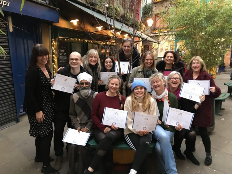 Laughter Yoga Leaders December 2019 scaled e1577731722639 - Corporate Laughter Yoga Training & Workshop Specialists in the UK | Corporate Wellness & Workplace Wellbeing Programmes, Trainings & Workshops in London UK with Laughter Yoga Expert Lotte Mikkelsen