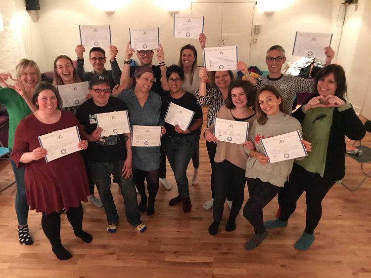 Laughter Yoga Leader Training with Lotte Mikkelsen and Melanie Bloch 01 e1585486581669 - Corporate Laughter Yoga Training & Workshop Specialists in the UK | Corporate Wellness & Workplace Wellbeing Programmes, Trainings & Workshops in London UK with Laughter Yoga Expert Lotte Mikkelsen