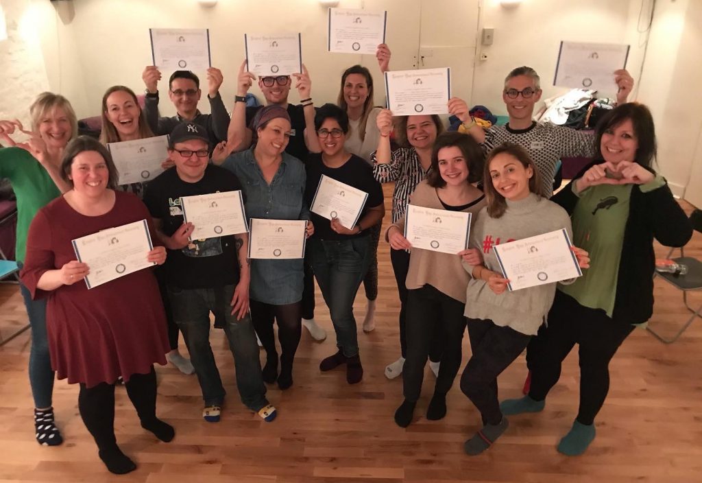 Laughter Yoga Leader Training with Lotte Mikkelsen and Melanie Bloch 01 e1614630597447 - Corporate Laughter Yoga Training & Workshop Specialists in the UK | Corporate Wellness & Workplace Wellbeing Programmes, Trainings & Workshops in London UK with Laughter Yoga Expert Lotte Mikkelsen