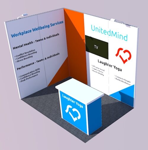 UnitedMind CWE2022 Stand e1645973345930 - Corporate Laughter Yoga Training & Workshop Specialists in the UK | Corporate Wellness & Workplace Wellbeing Programmes, Trainings & Workshops in London UK with Laughter Yoga Expert Lotte Mikkelsen