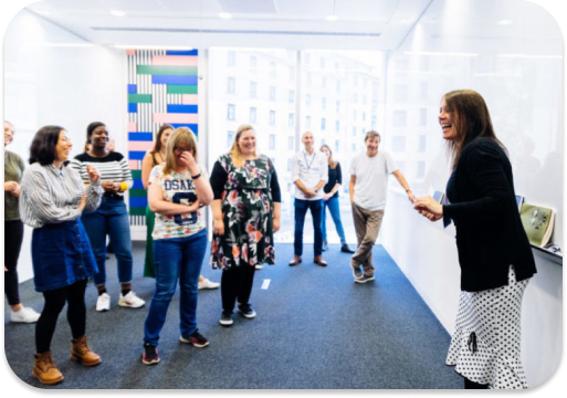 happy laugh 2 - Corporate Laughter Yoga Training & Workshop Specialists in the UK | Corporate Wellness & Workplace Wellbeing Programmes, Trainings & Workshops in London UK with Laughter Yoga Expert Lotte Mikkelsen