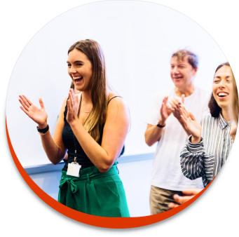 happy people clapping - Corporate Laughter Yoga Training & Workshop Specialists in the UK | Corporate Wellness & Workplace Wellbeing Programmes, Trainings & Workshops in London UK with Laughter Yoga Expert Lotte Mikkelsen